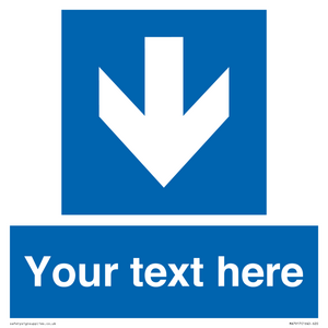 Custom Directional signage blue down arrow 